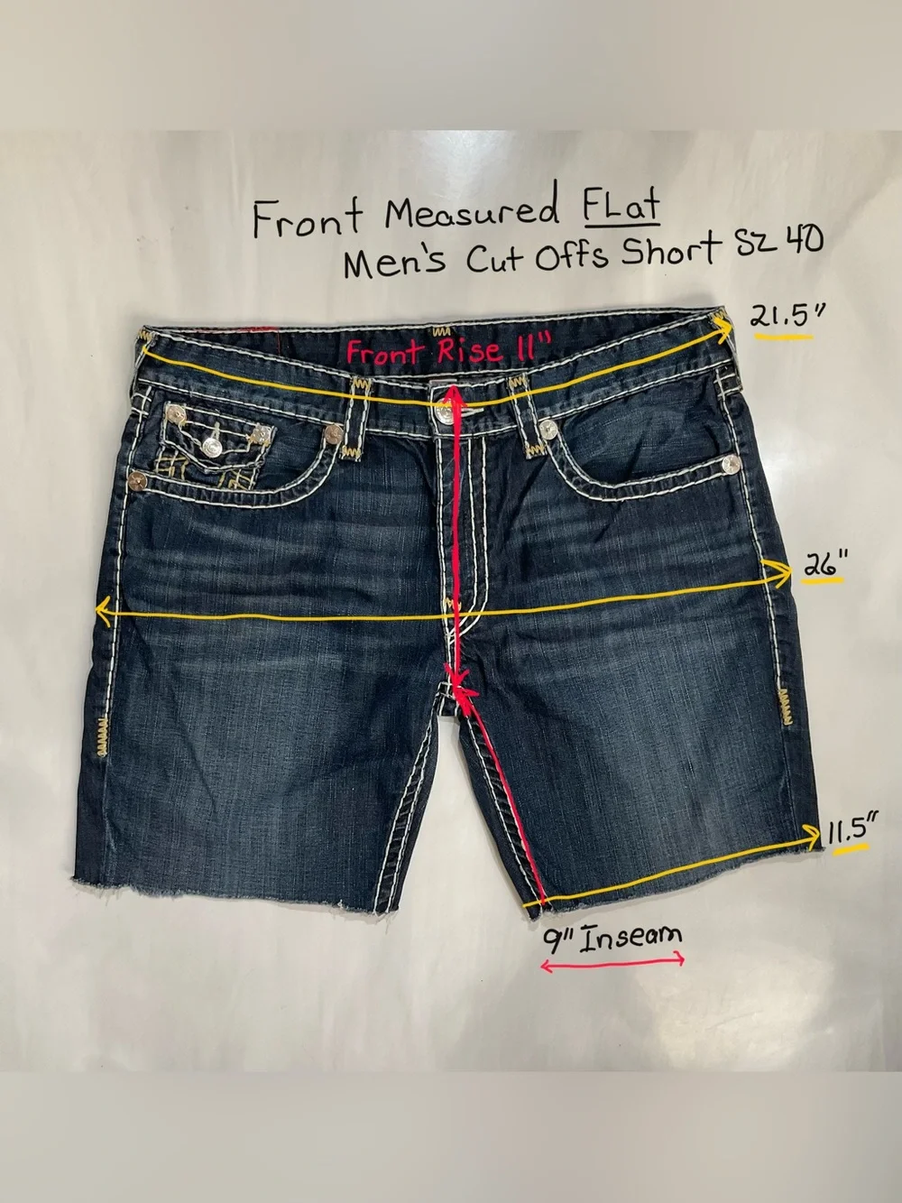 True Religion Men’s Cut Offs Shorts Size 40